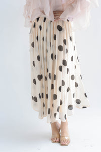 Fashion Styled Falda lunares corte A Blush