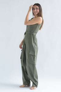 Fashion Styled Jumpsuit globo cargo Verde Olivo