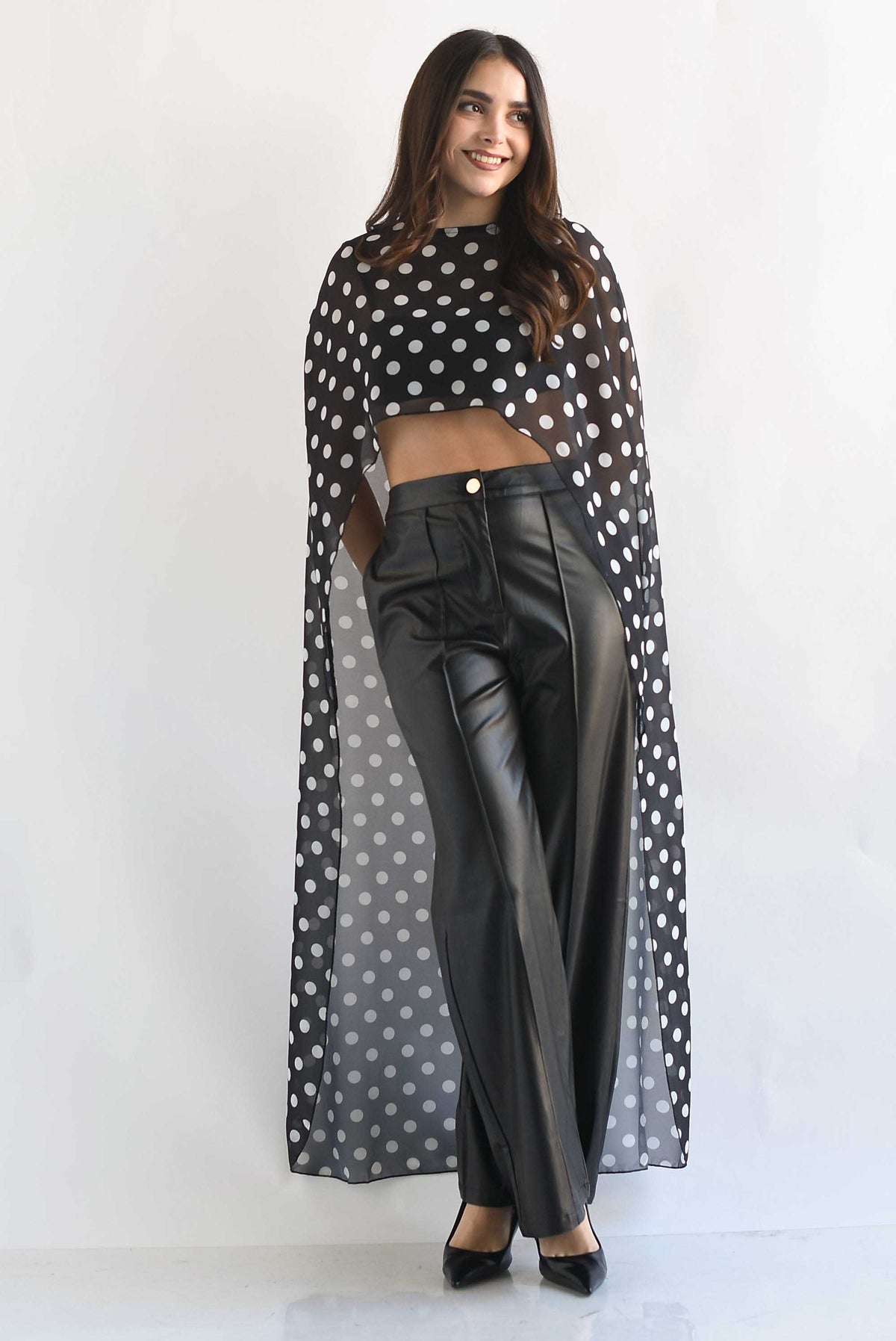 Capa larga polka dots con top