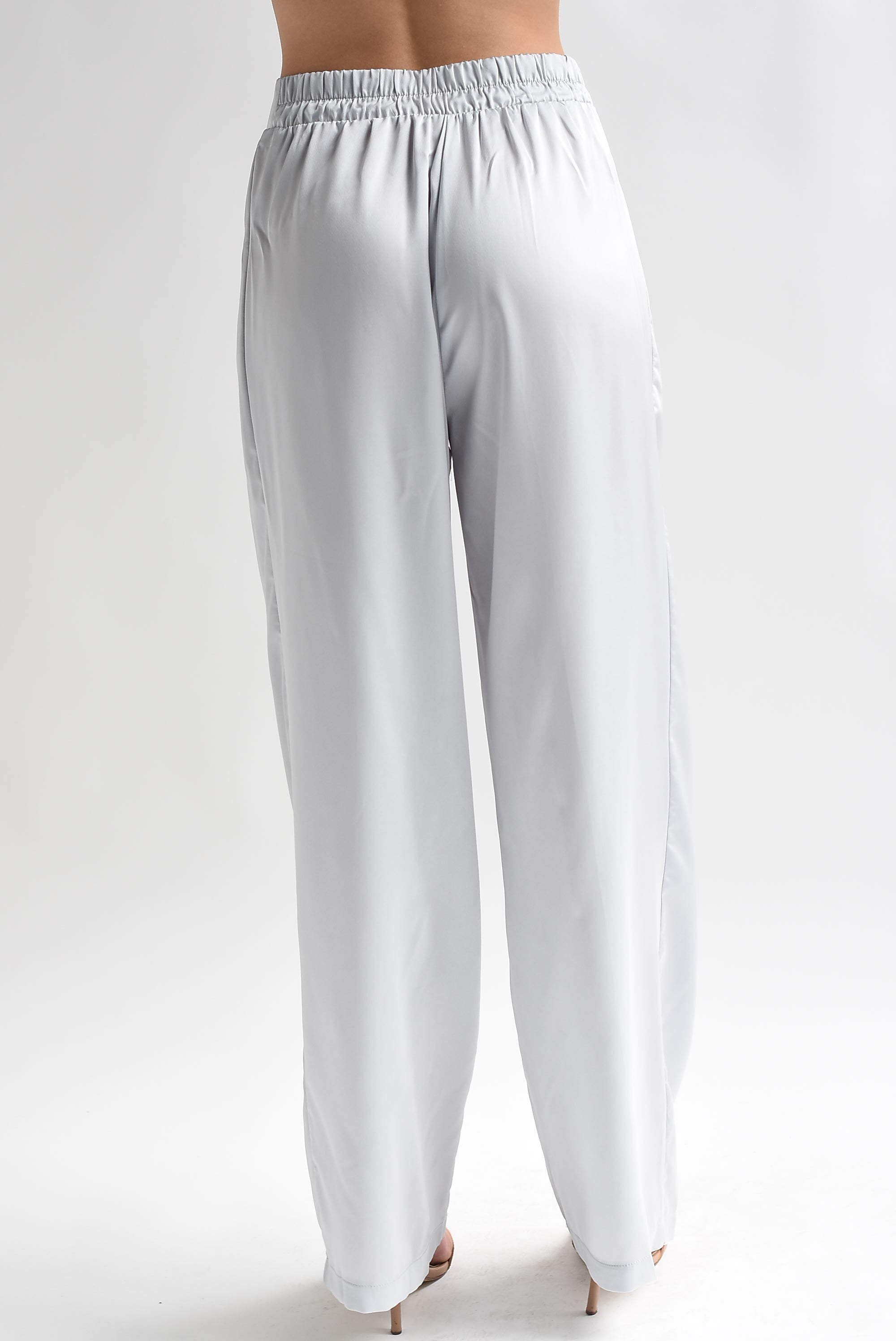 Pantalón pierna ancha pinzas Gris