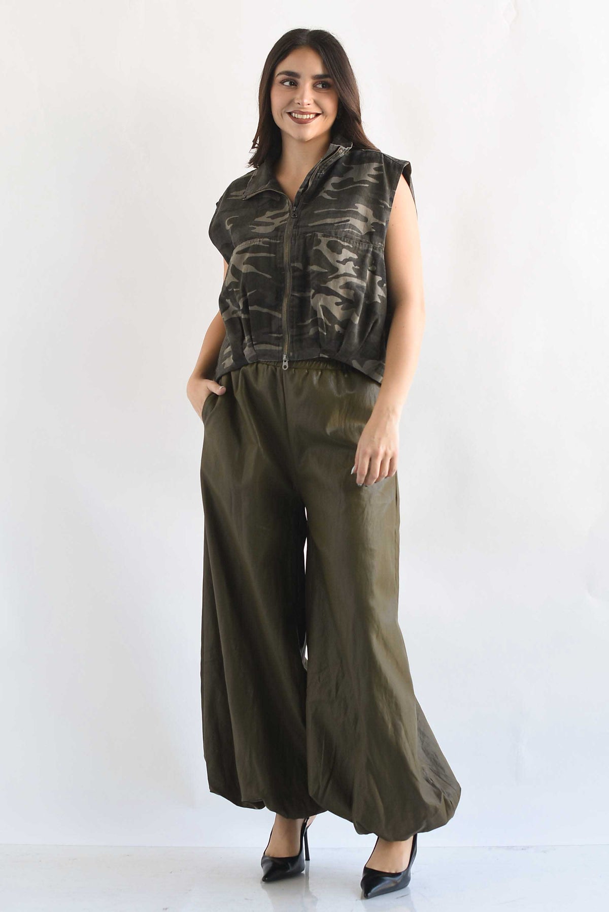 Pantalón maxi globo vinipiel