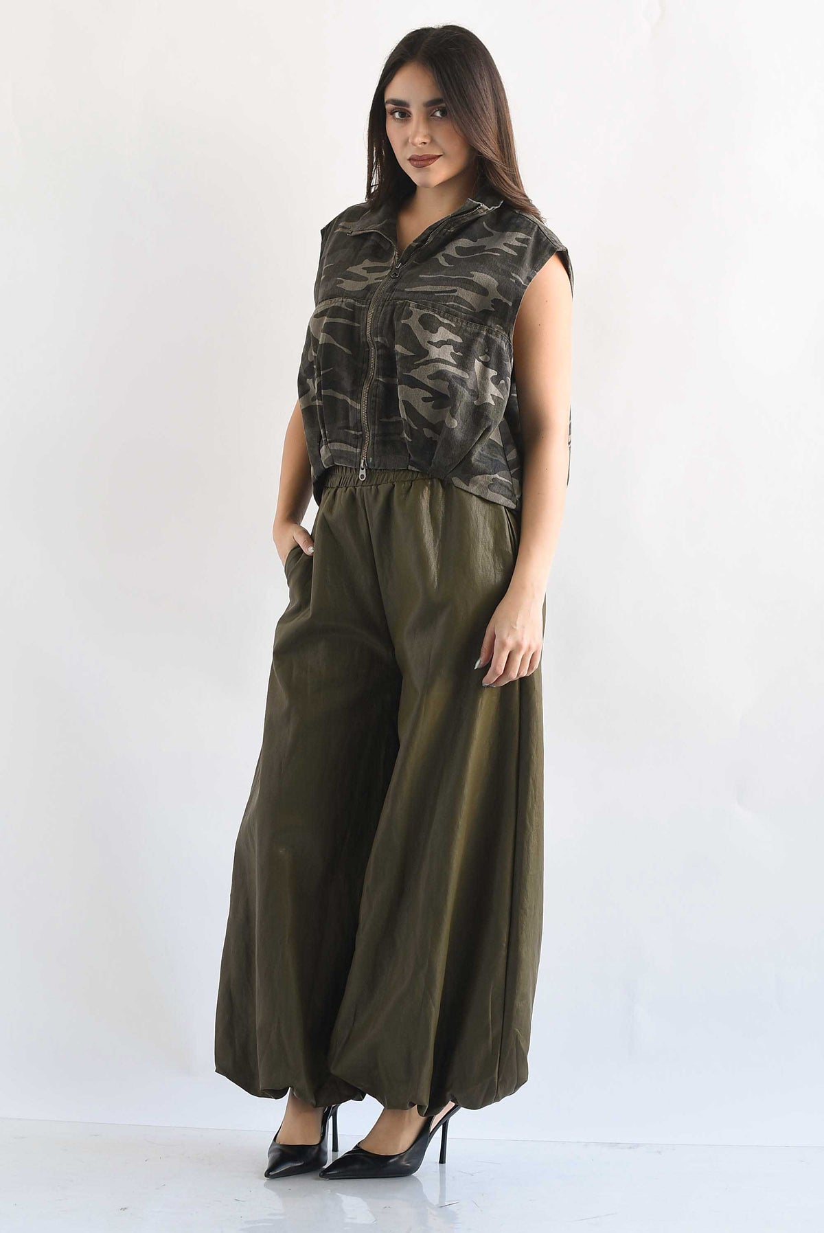 Pantalón maxi globo vinipiel
