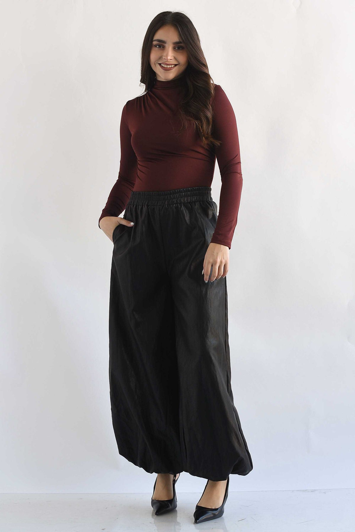 Pantalón maxi globo vinipiel