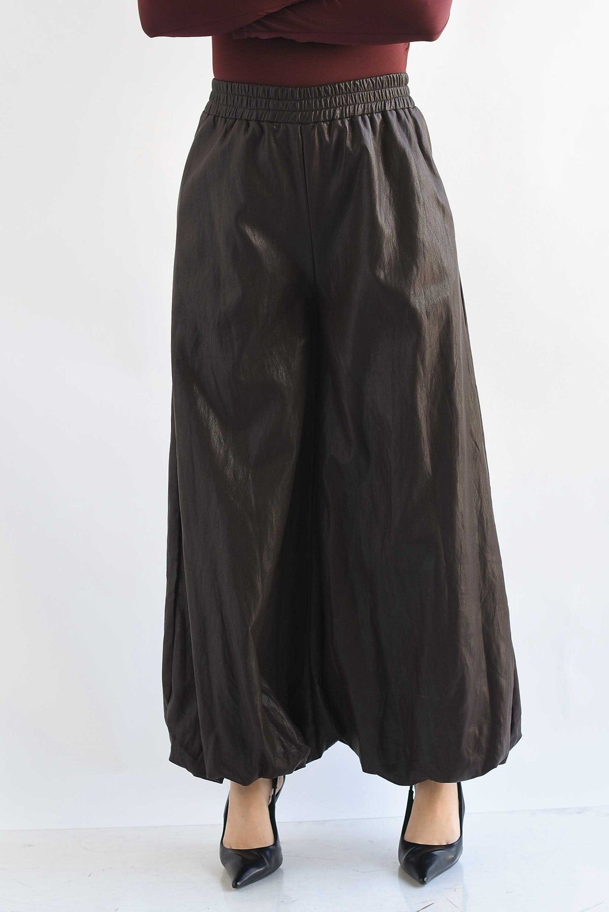 Pantalón maxi globo vinipiel