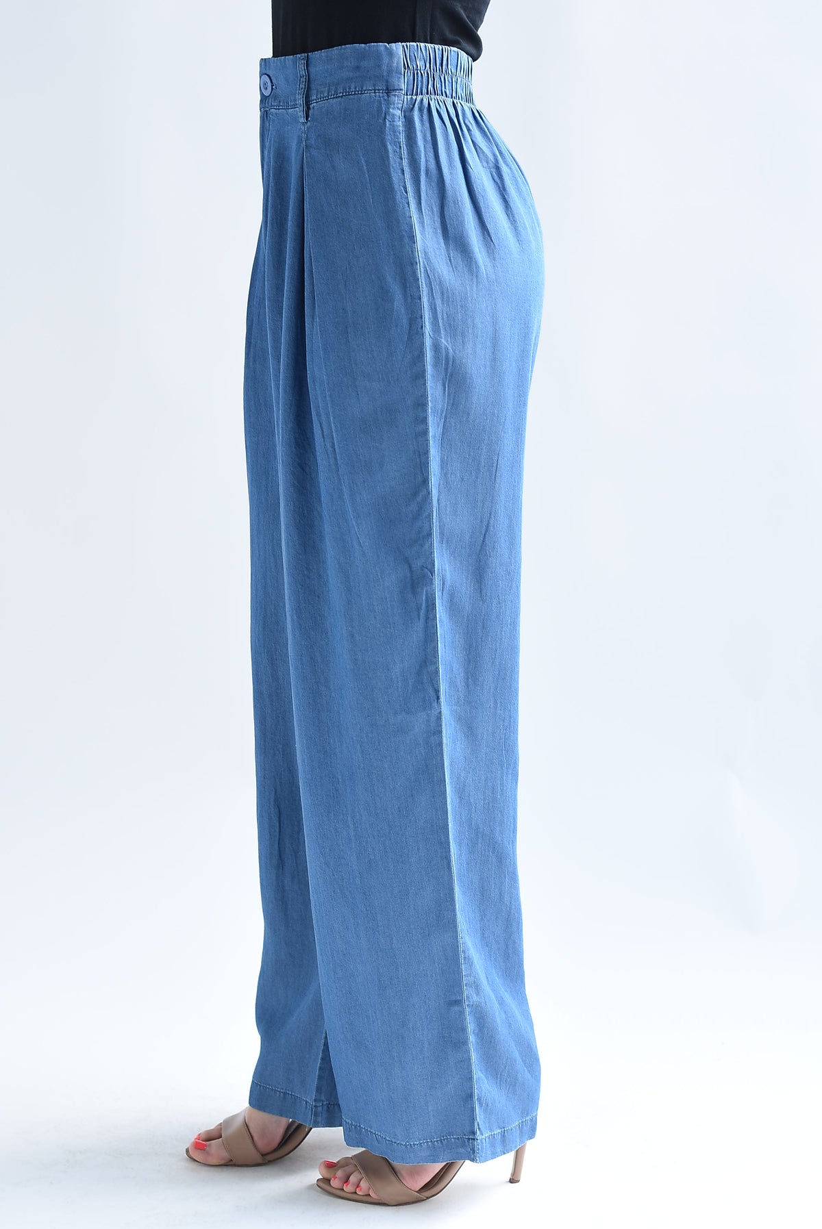 Pantalón de pierna ancha pinzas Denim Dark