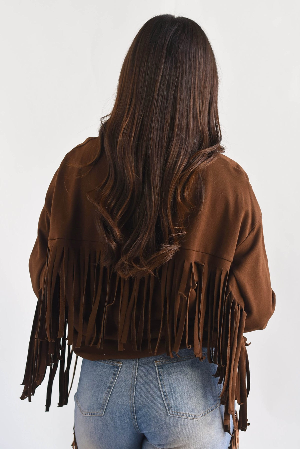 Sudadera flecos cowboy Café