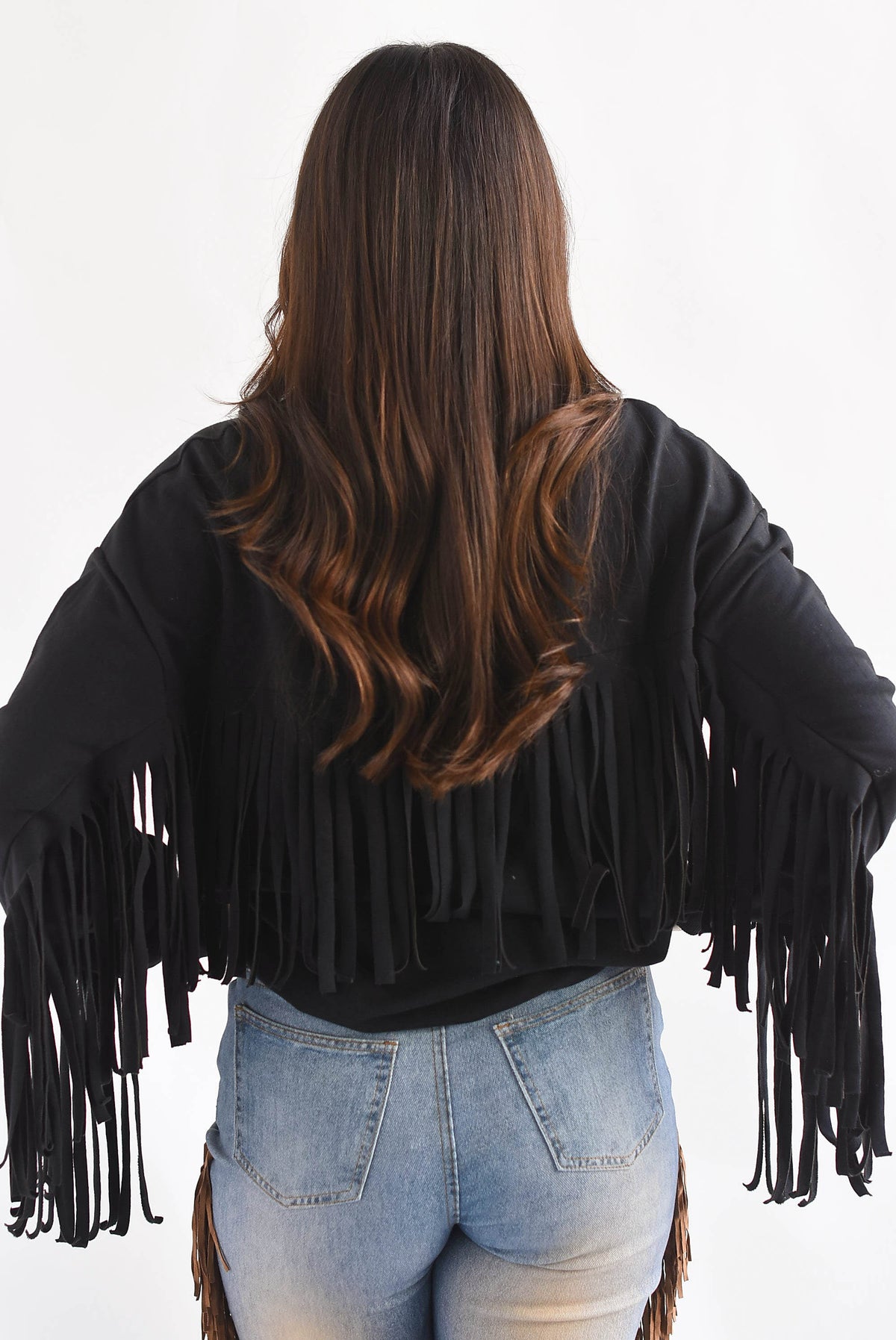 Sudadera flecos cowboy Negra
