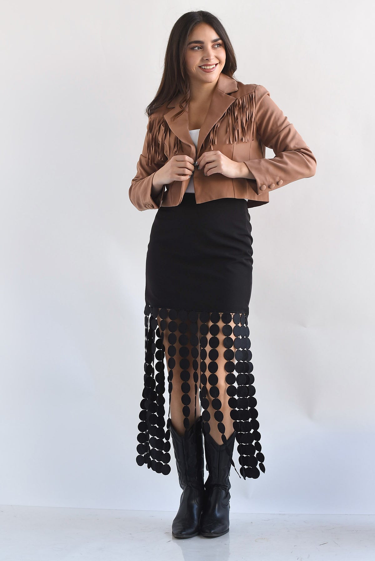 Falda flecos lunares