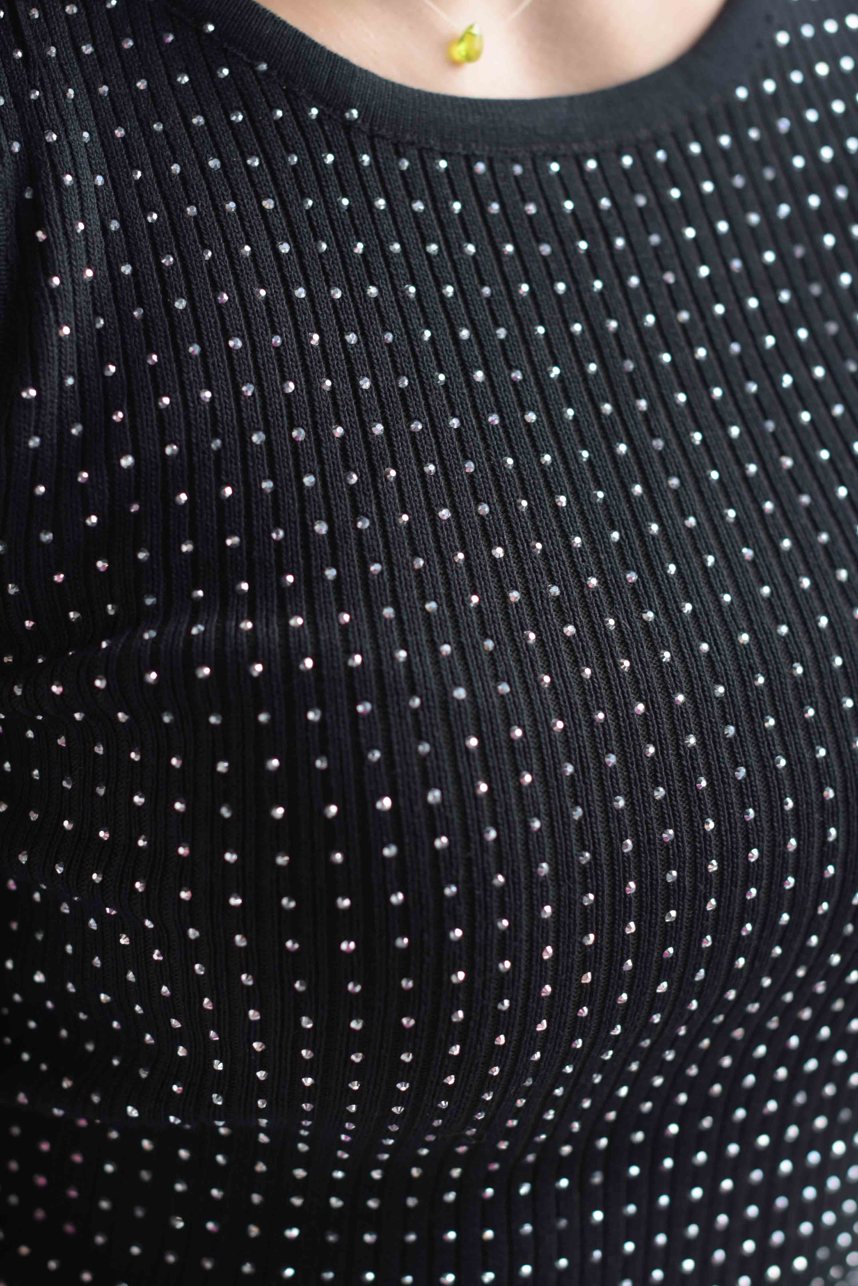 Set Pantalón y Blusa punto brillos Negro