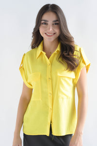 Fashion Styled Blusa ligera cargo Amarillo