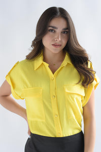 Fashion Styled Blusa ligera cargo Amarillo