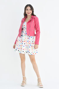 Fashion Styled Chamarra Biker Vinipiel Fiusha