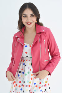 Fashion Styled Chamarra Biker Vinipiel Fiusha