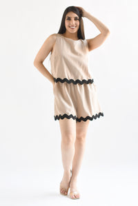 Fashion Styled Romper bies ondulado Moka