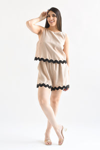 Fashion Styled Romper bies ondulado Moka