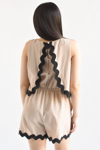 Fashion Styled Romper bies ondulado Moka