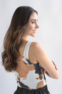 Fashion Styled Top corset cow Blanco
