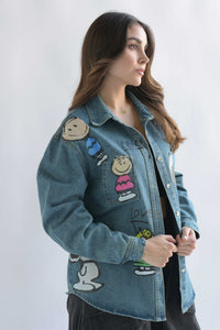 Fashion Styled Shacket Snoopy & Friends Denim