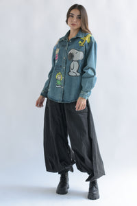 Fashion Styled Shacket Snoopy & Friends Denim