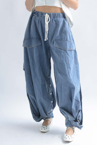 Fashion Styled Pantalón globo jareta Denim Light