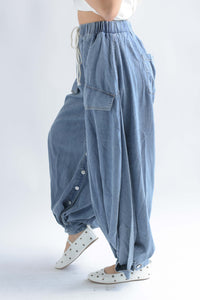 Fashion Styled Pantalón globo jareta Denim Light