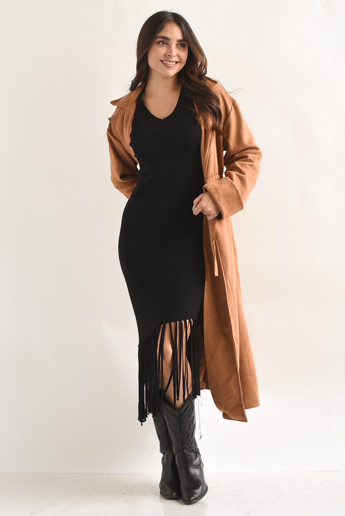 Gabardina suede Camel