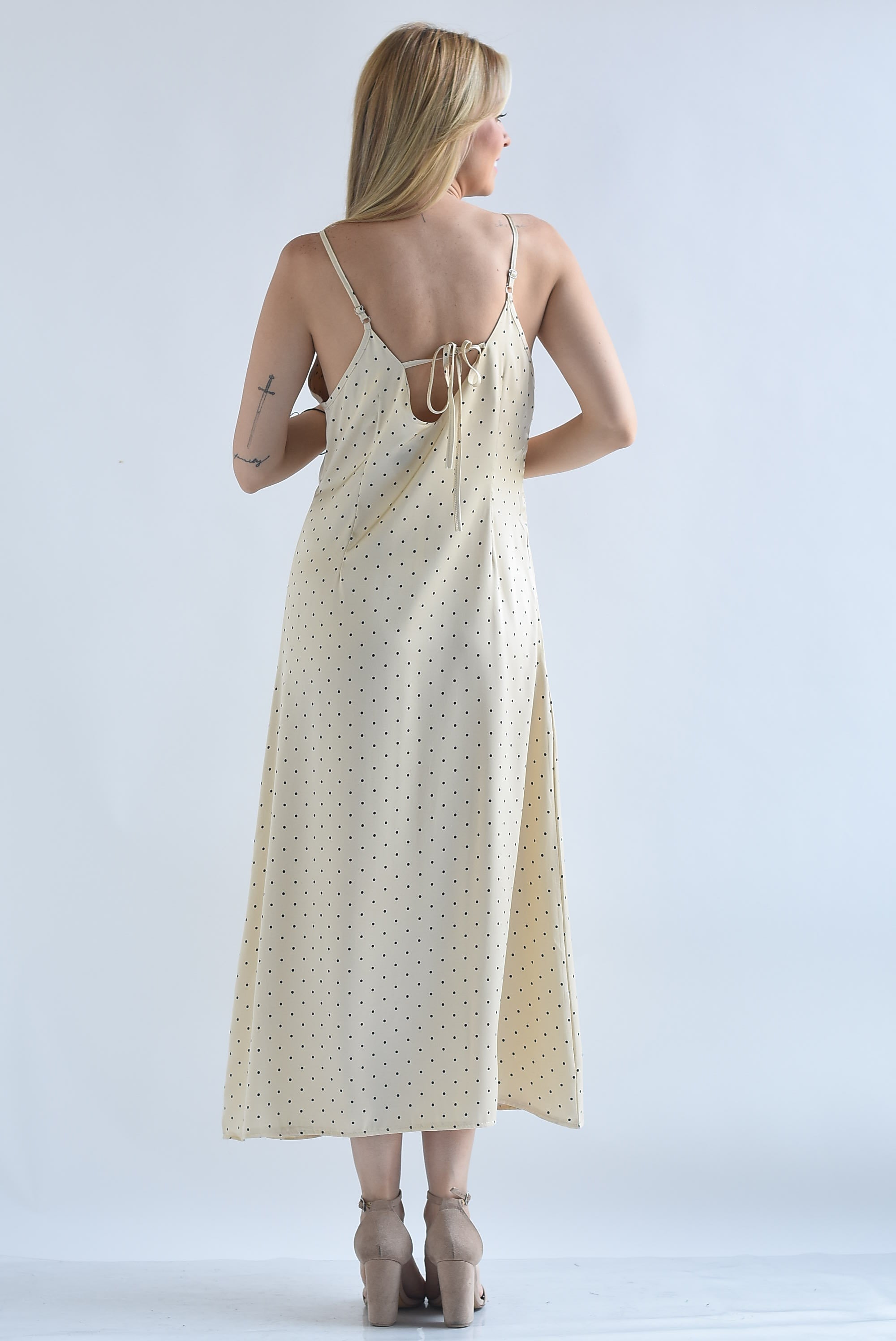 Vestido lencero polka dots encaje
