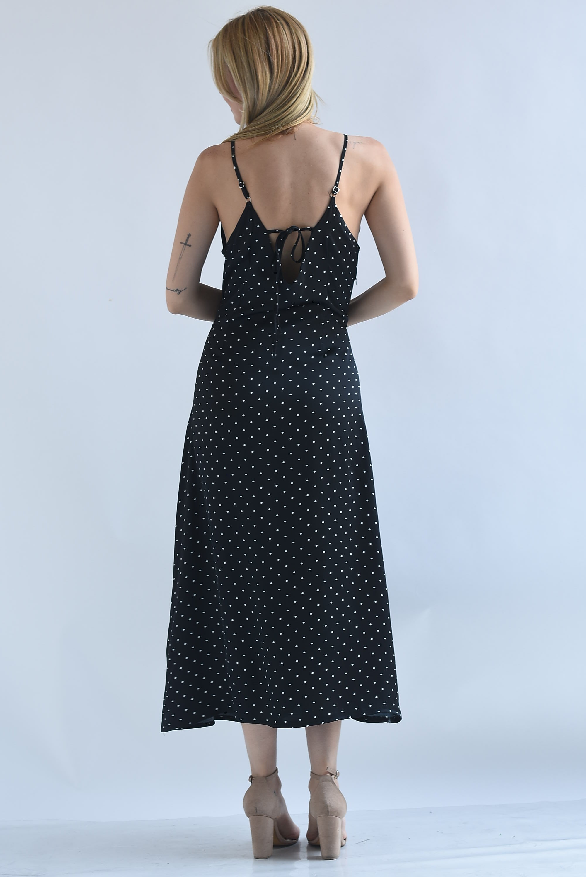 Vestido lencero polka dots encaje