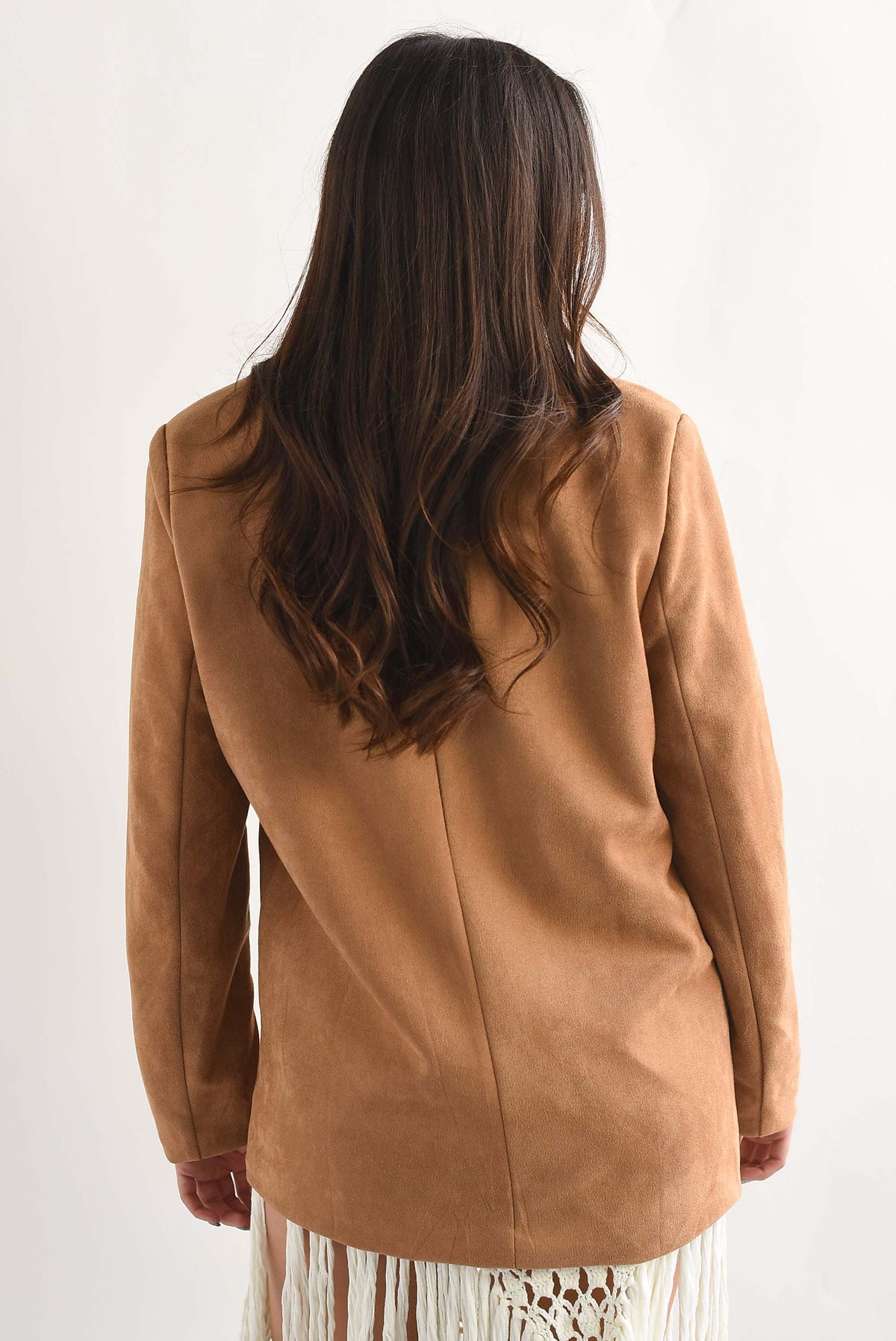 Blazer cruzado suede Camel