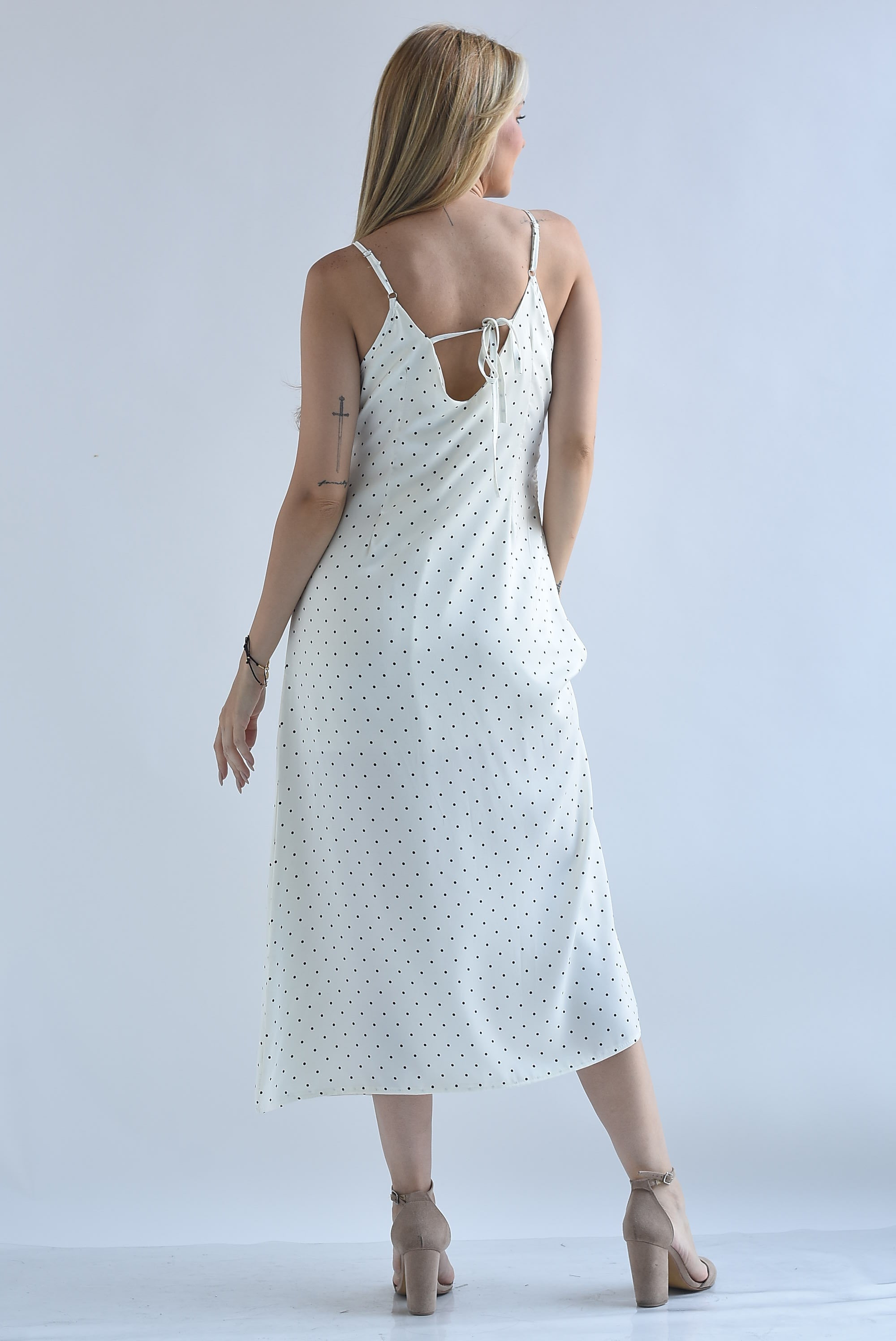 Vestido lencero polka dots encaje