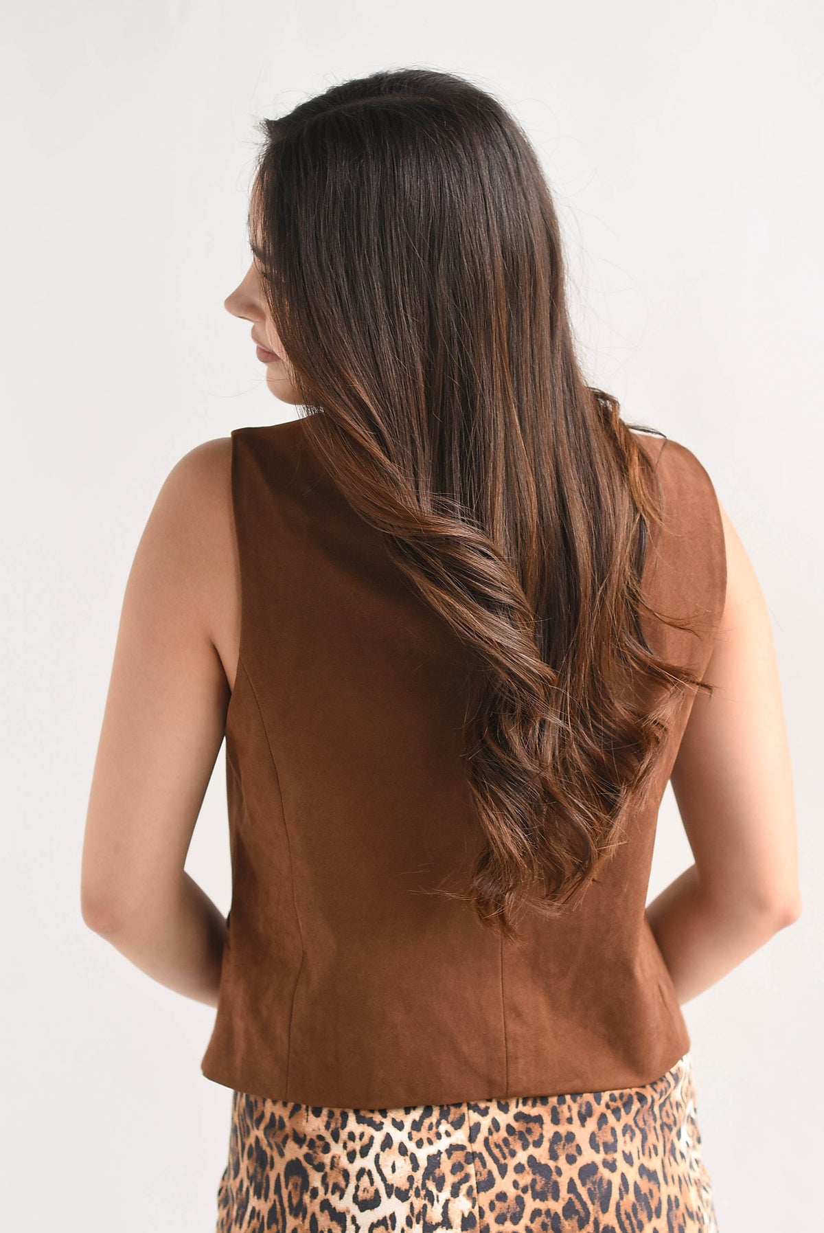 Chaleco sastre suede Café