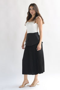 Fashion Styled Falda plisada pretina removible Negro