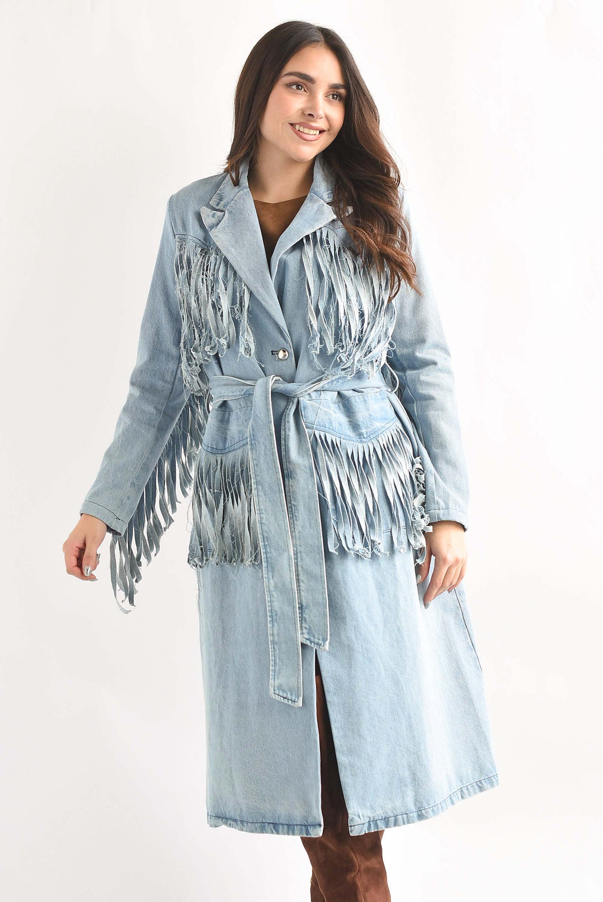 Gabardina flecos Denim
