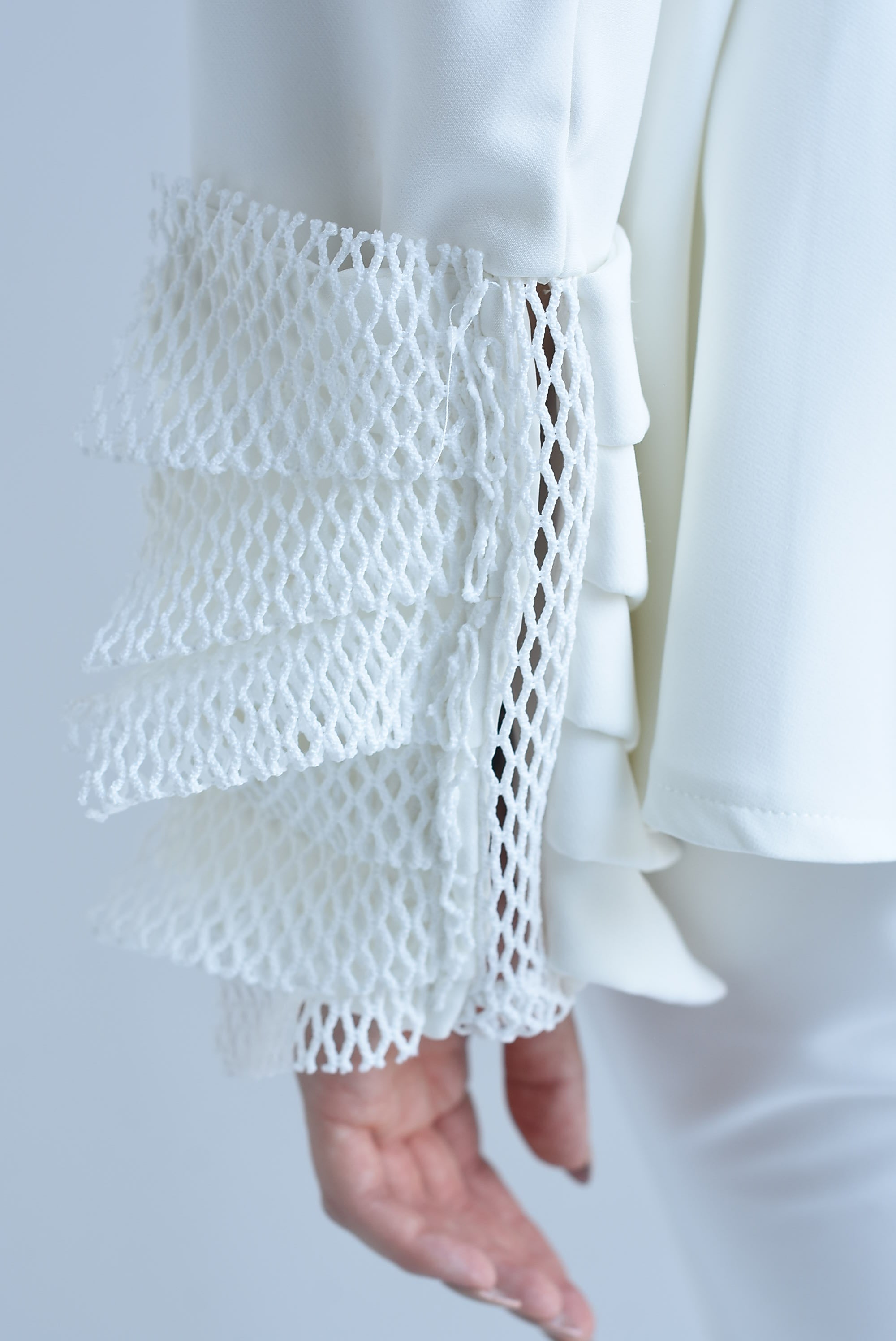 Set Pantalón y Blazer olán con fishnet
