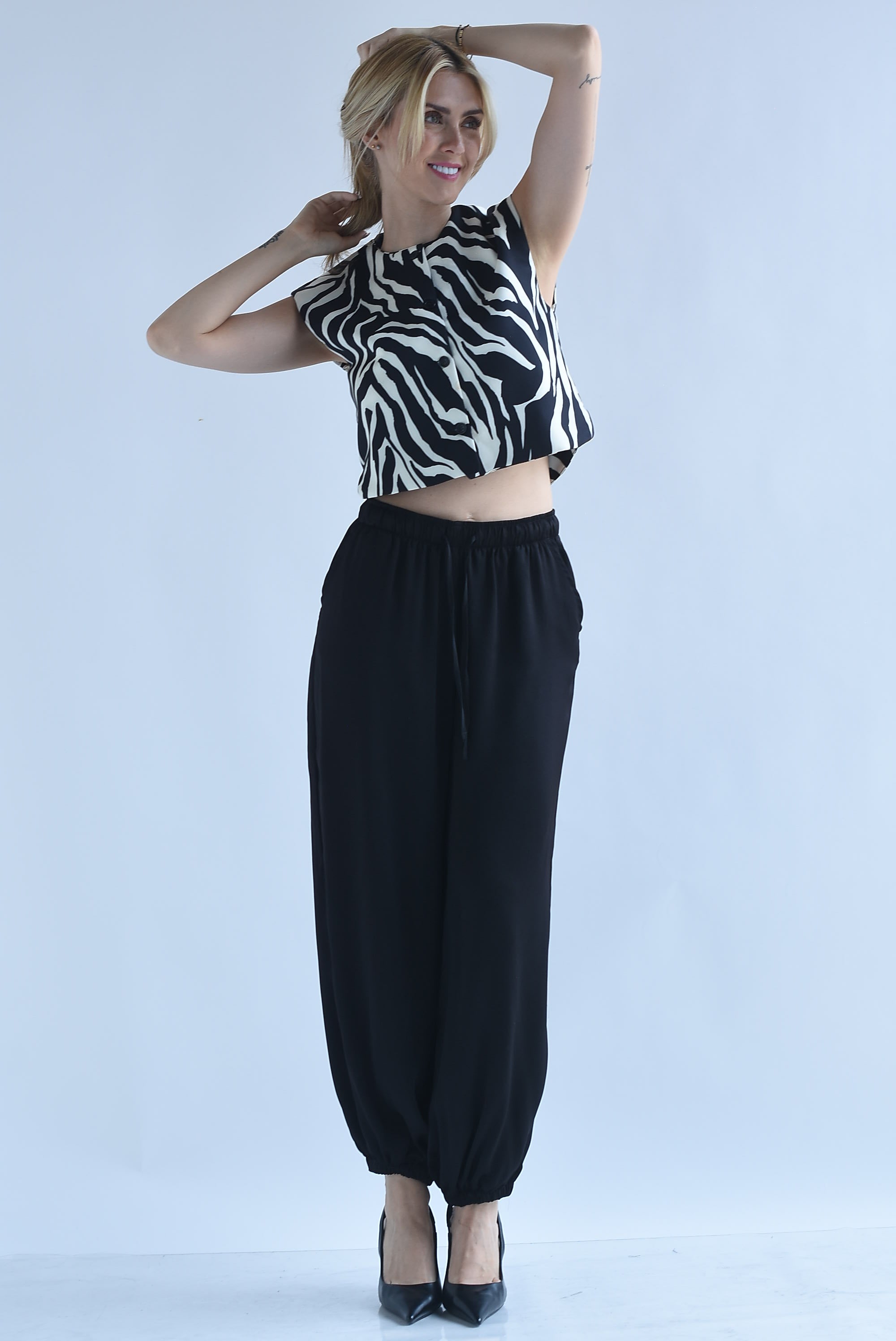 Blusa tipo chaleco Zebra