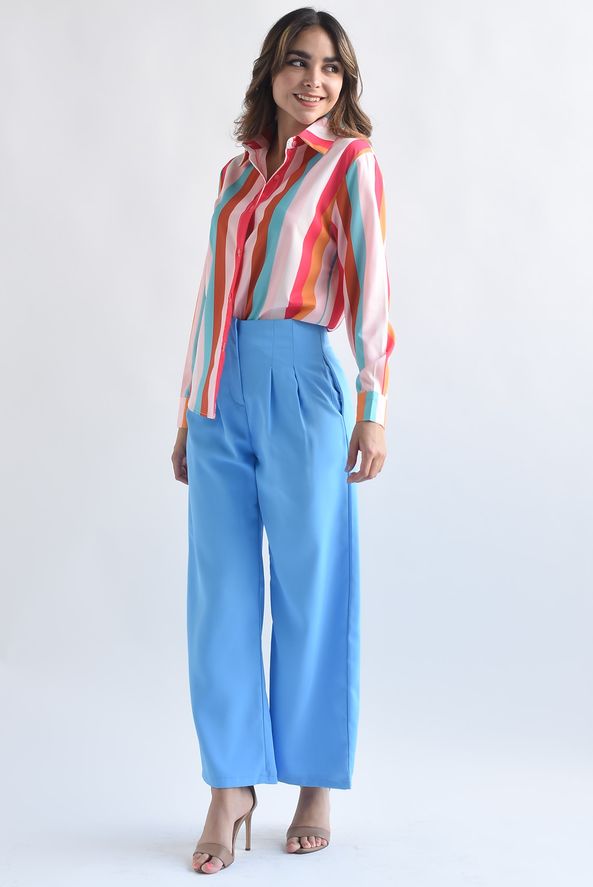 Pantalón sastre pinzas Azul