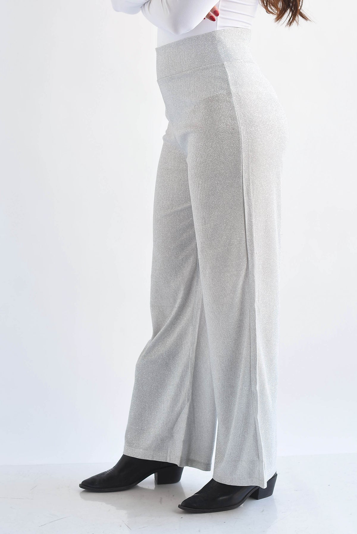 Pantalón glitter Plata claro