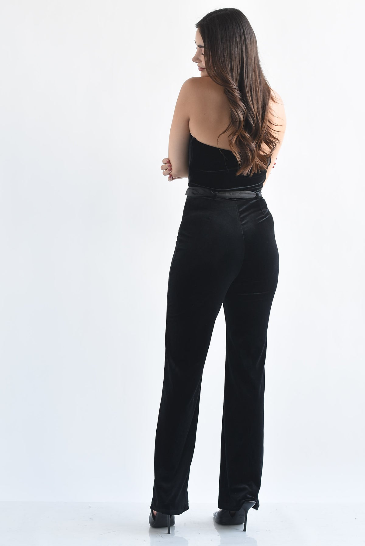 Jumpsuit corset strapless terciopelo
