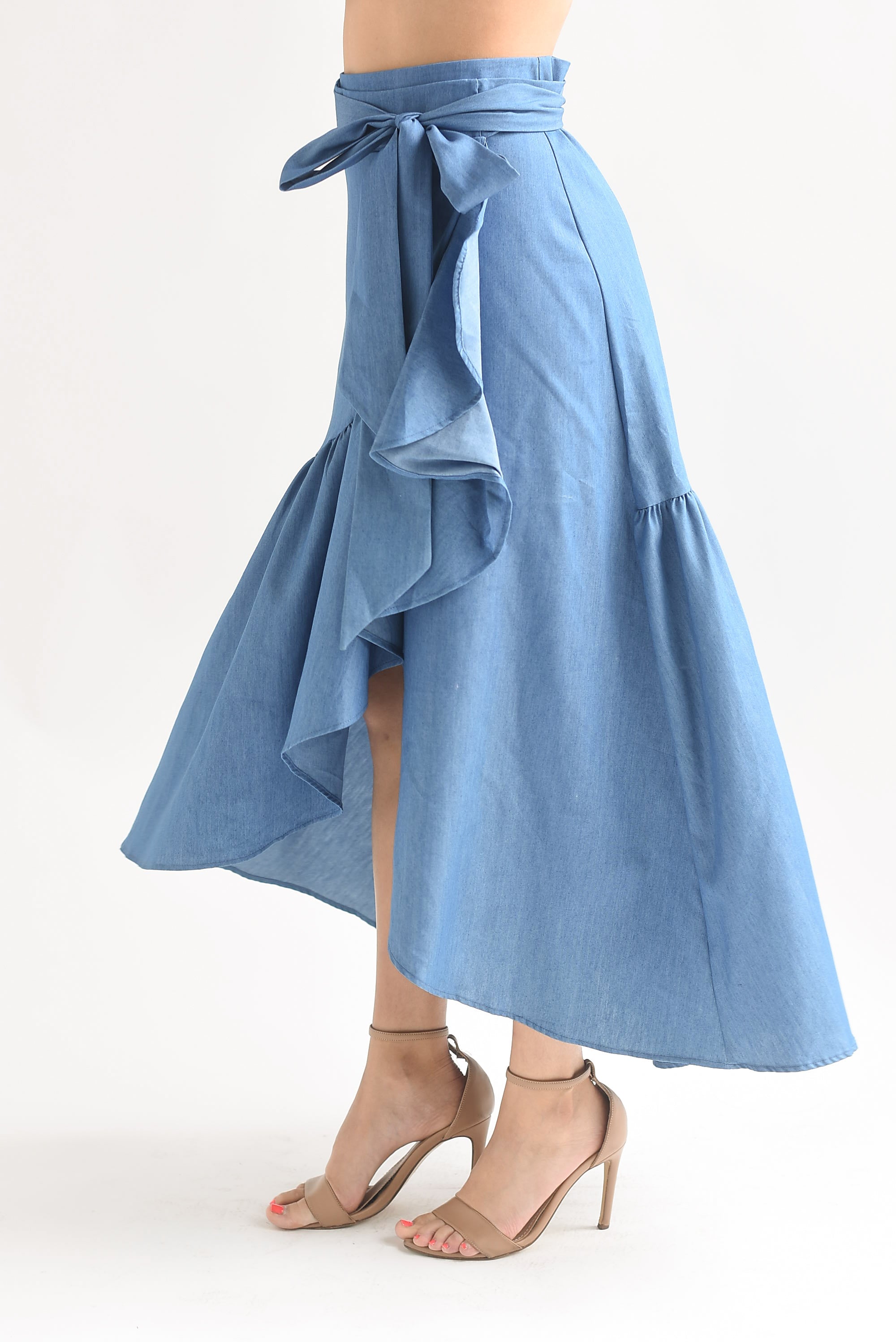 Falda envolvente tipo Denim
