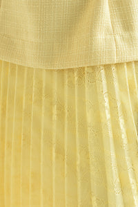 Fashion Styled Vestido tweed y encaje Amarillo