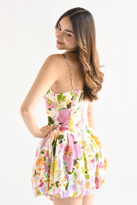 Fashion Styled Vestido globo Flores Multicolor