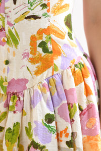 Fashion Styled Vestido globo Flores Multicolor
