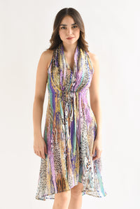 Fashion Styled Vestido corto gasa animal print Multicolor