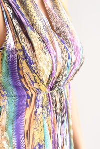 Fashion Styled Vestido corto gasa animal print Multicolor