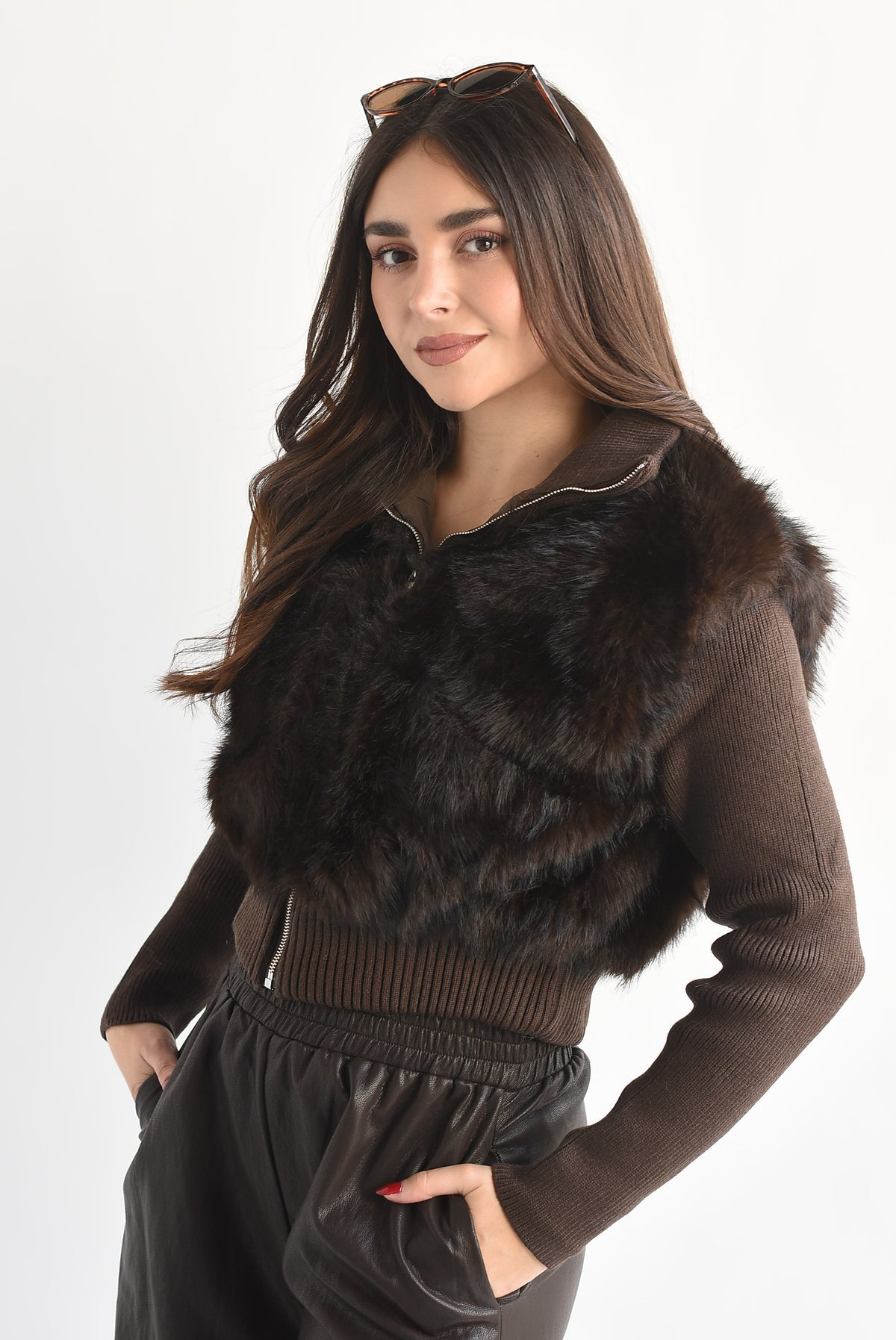 PREVENTA Sweater cierre fur