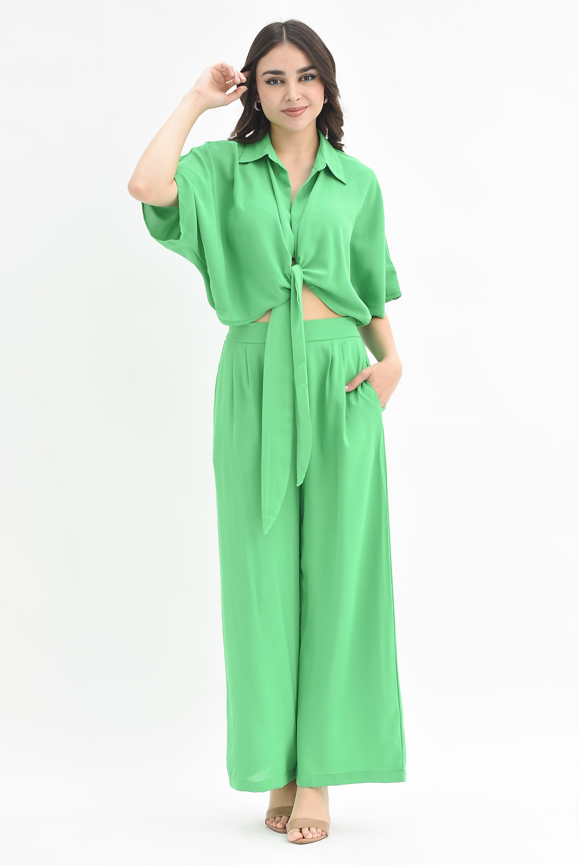 Set Pantalón y Blusa vampiro Verde