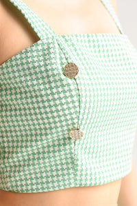 Fashion Styled Set Falda y Top houndstooth Verde