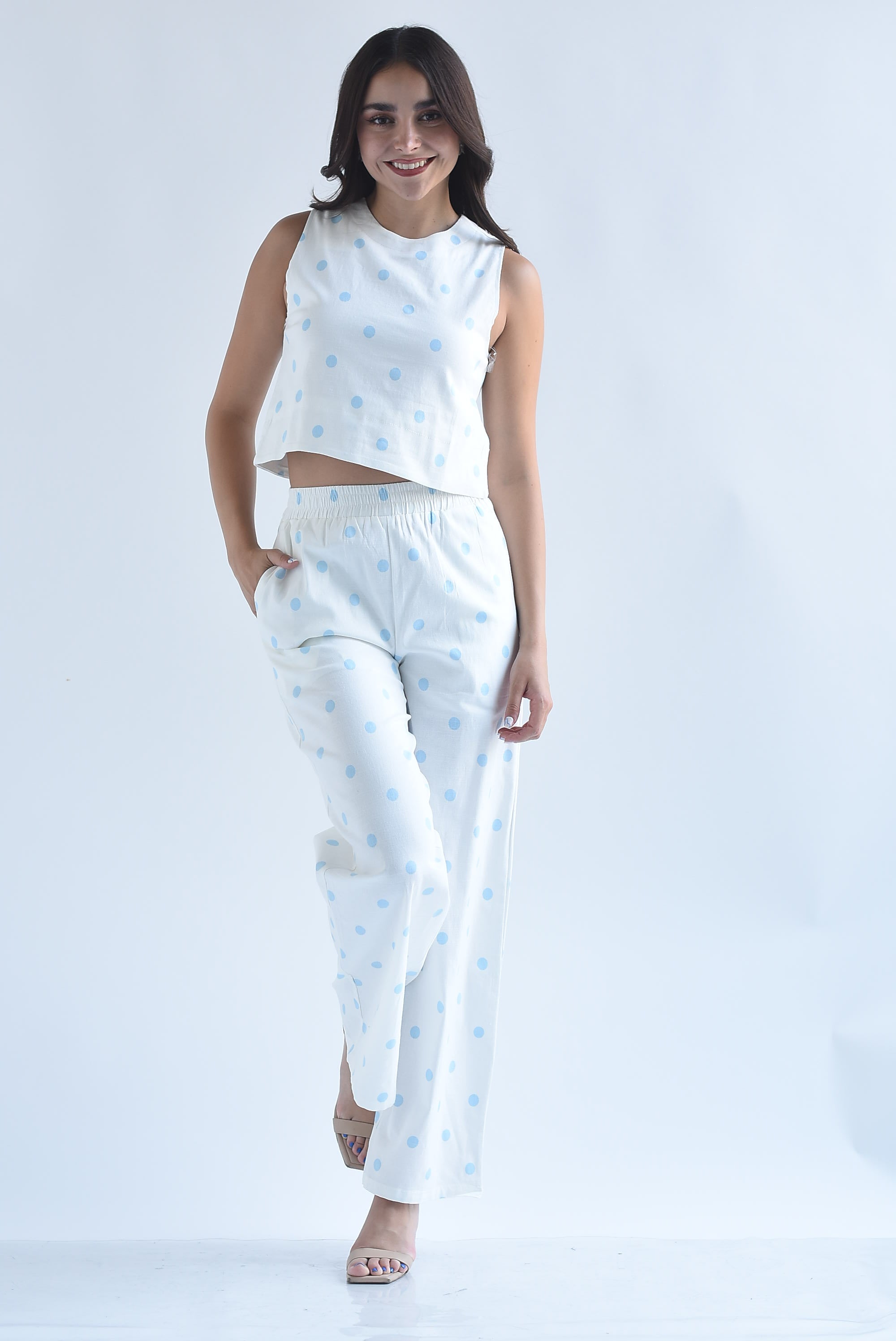 Set Pantalón y Blusa polka dots pastel