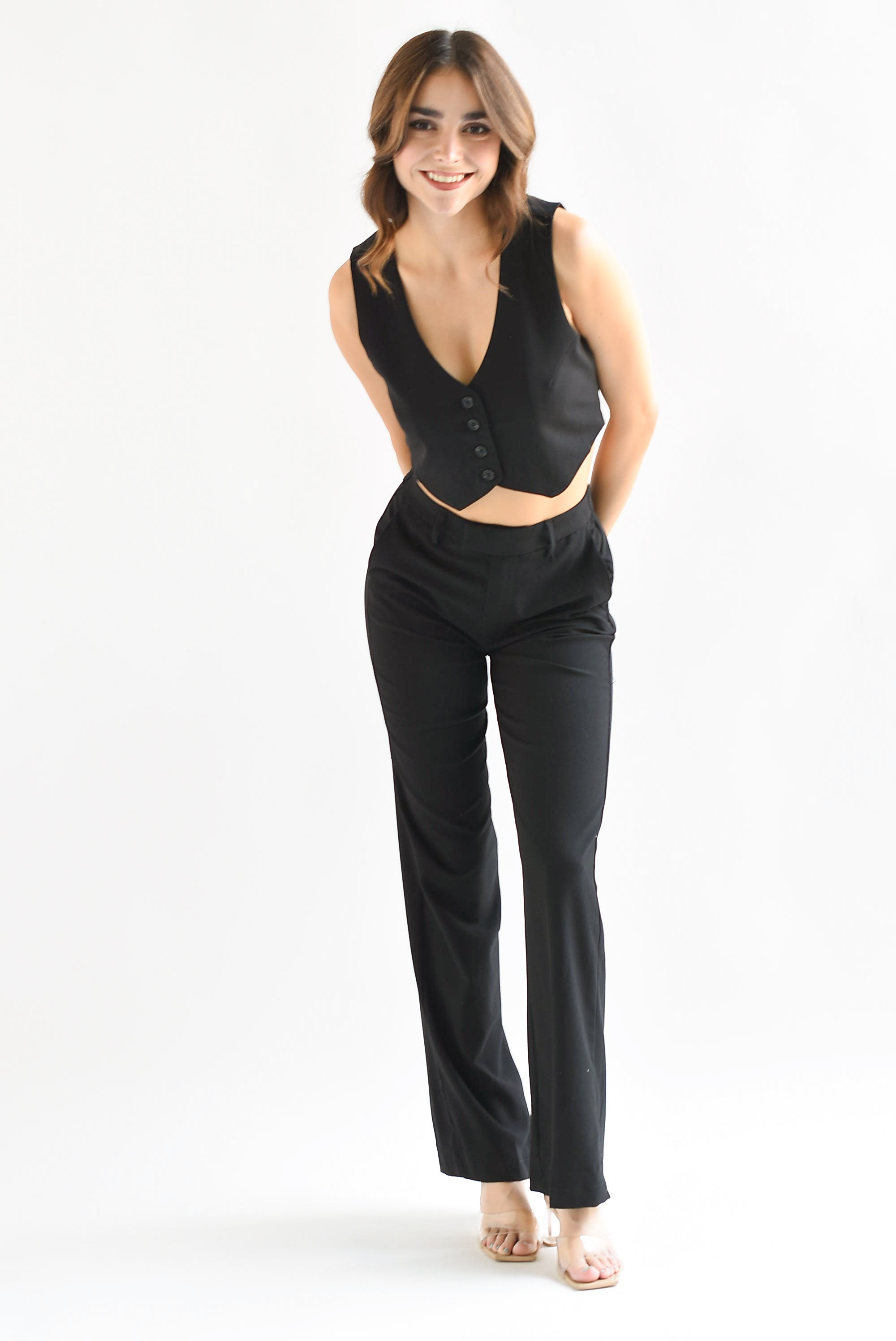 Pantalón pierna ancha Negro