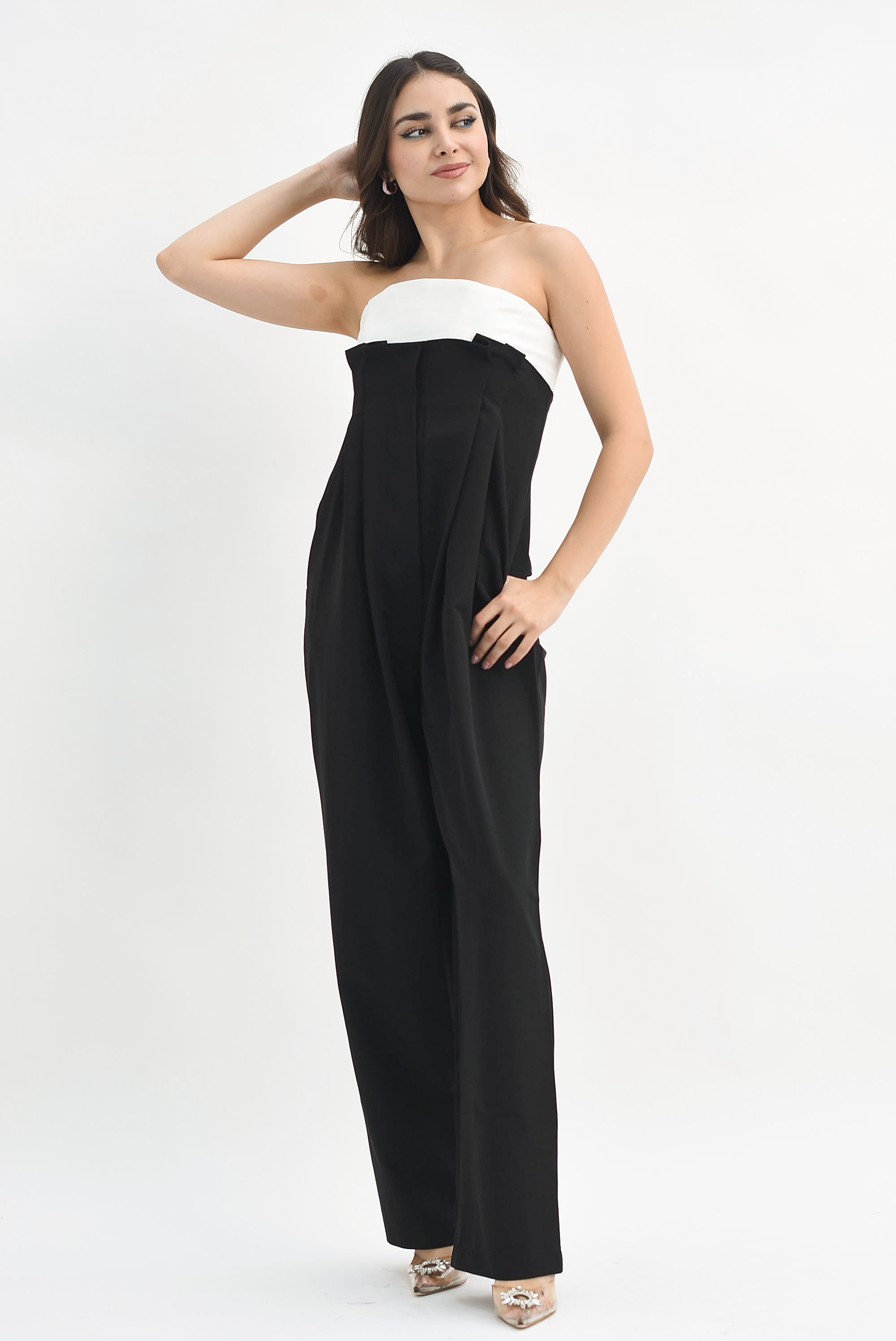 Jumpsuit strapless Black & White